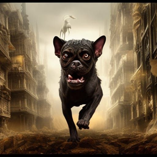 Demonic Dog in Epic Digital Matte Painting
