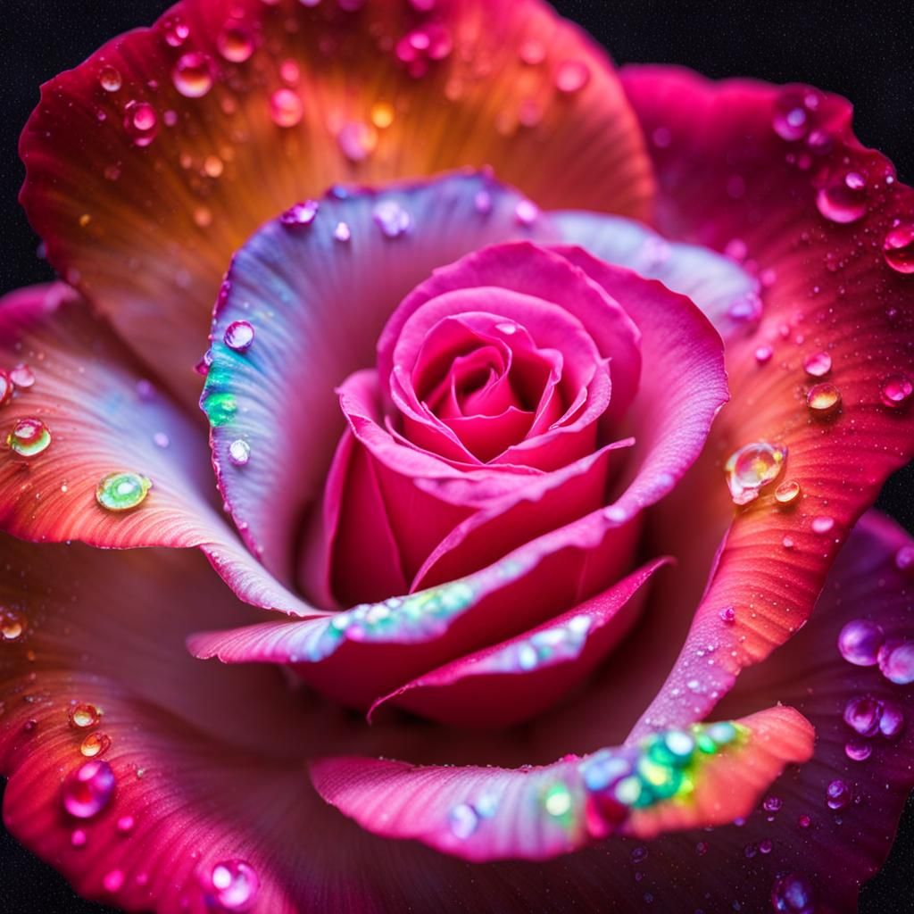 Glowing Rose Galaxy: A Dichroic Microphotograph