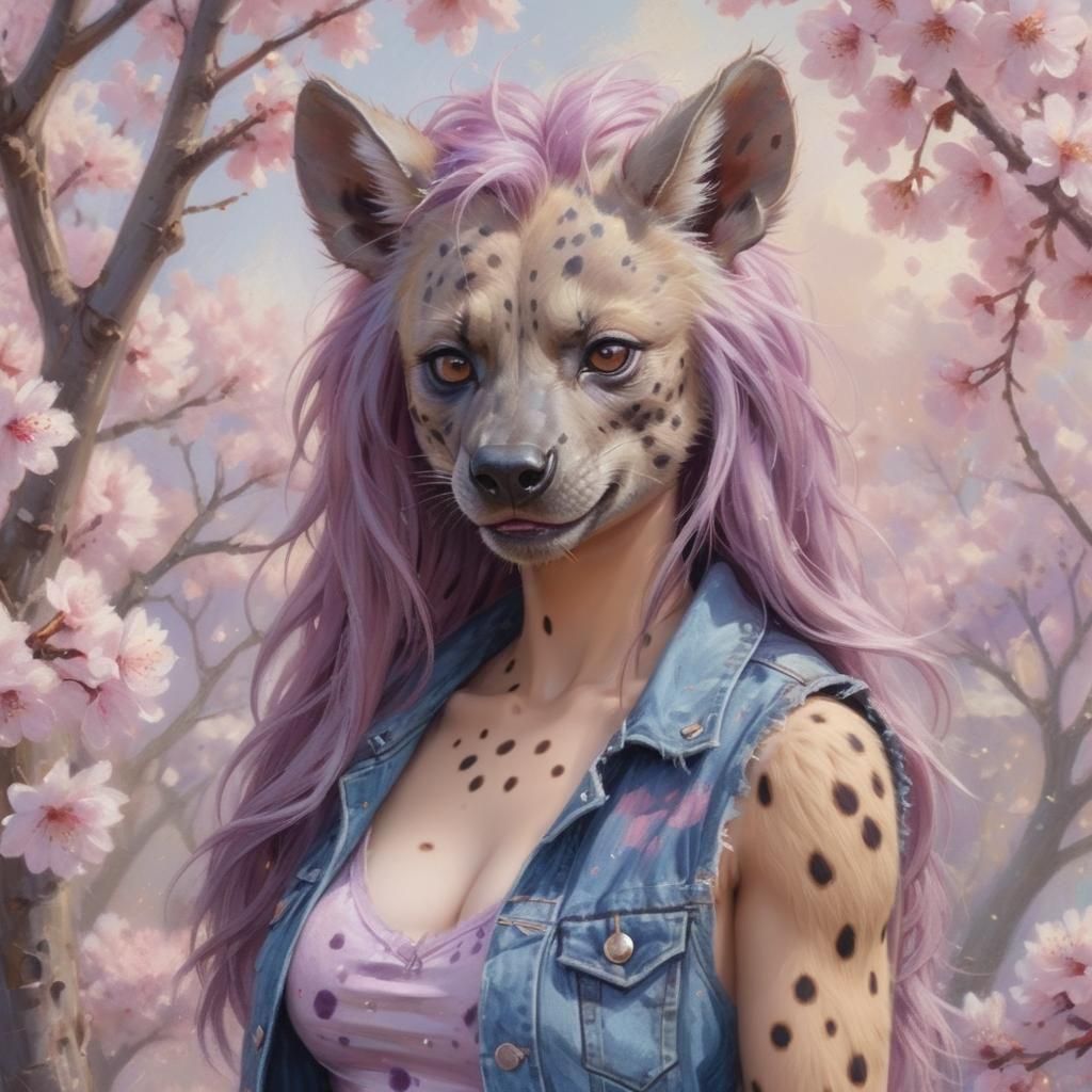 Surreal Furry She-Hyena Captured in Intimate Moment
