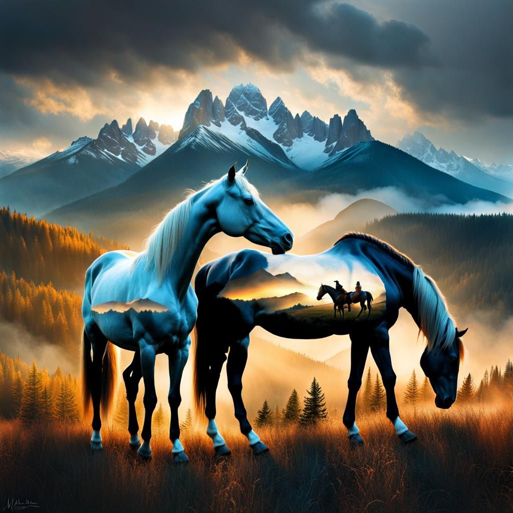 Double Exposure Art: Nature and Cityscapes Merge