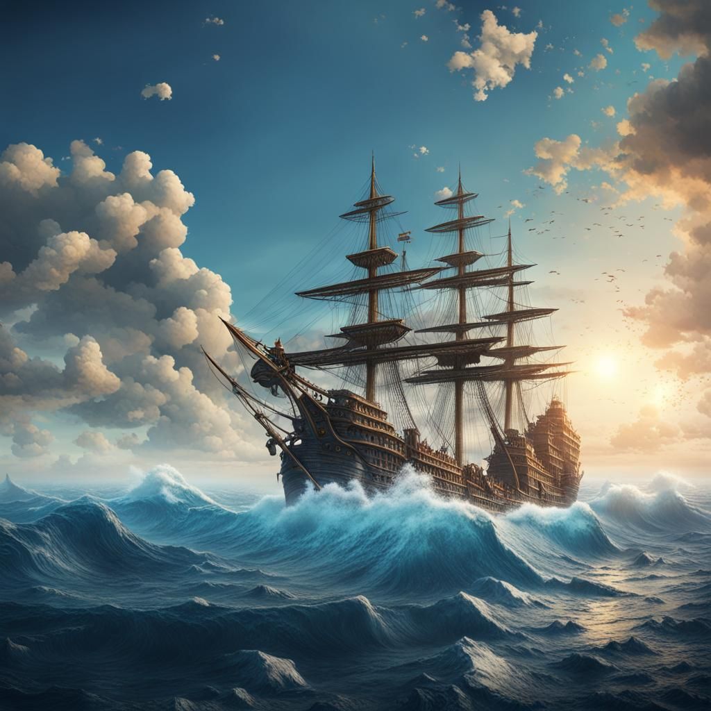 Blue Open Sea Matte Painting in 8K