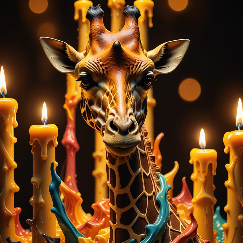 Giraffe in a candle sculpture
