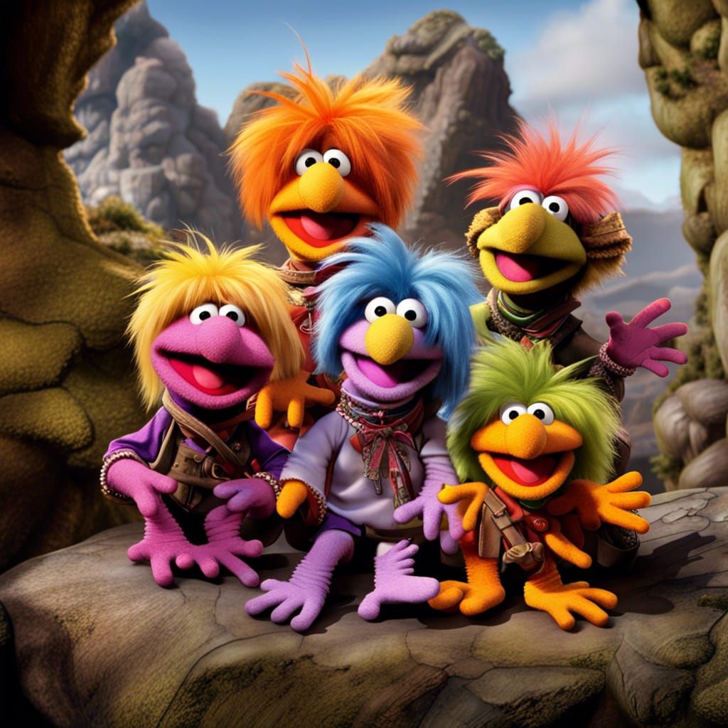 Family of Fraggles at Fragglerock
