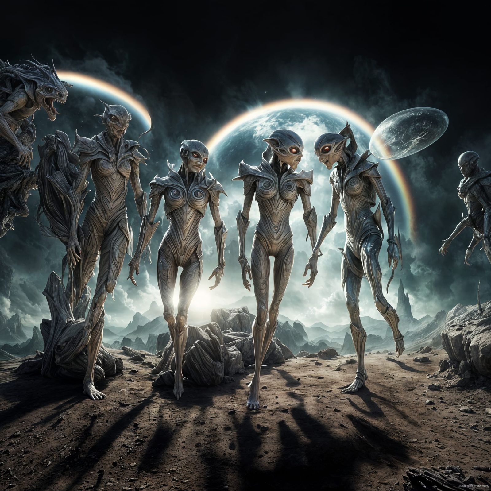 Photorealistic Aliens in Subdued Lighting: Hyperreal Photogr...