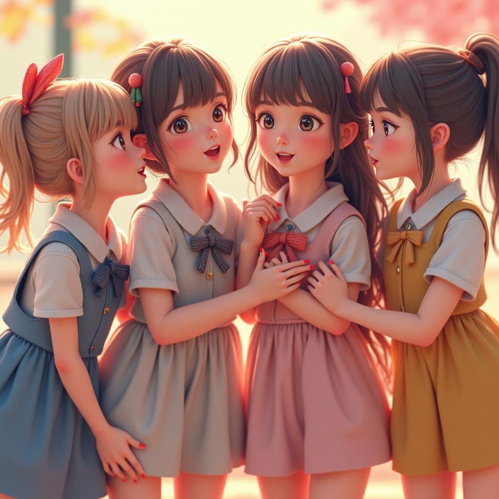 Twelve Friends Rendered in 3D Anime Art