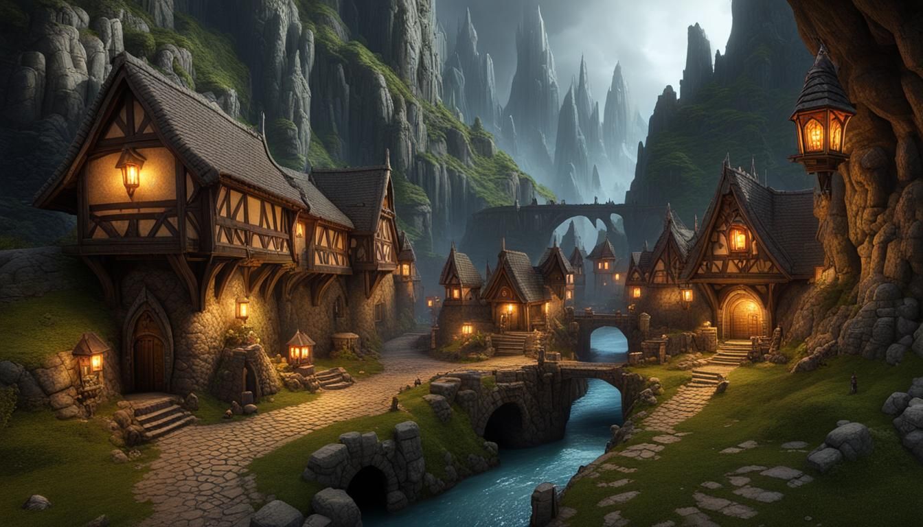 Epic Dwarven Village in Underground Cave