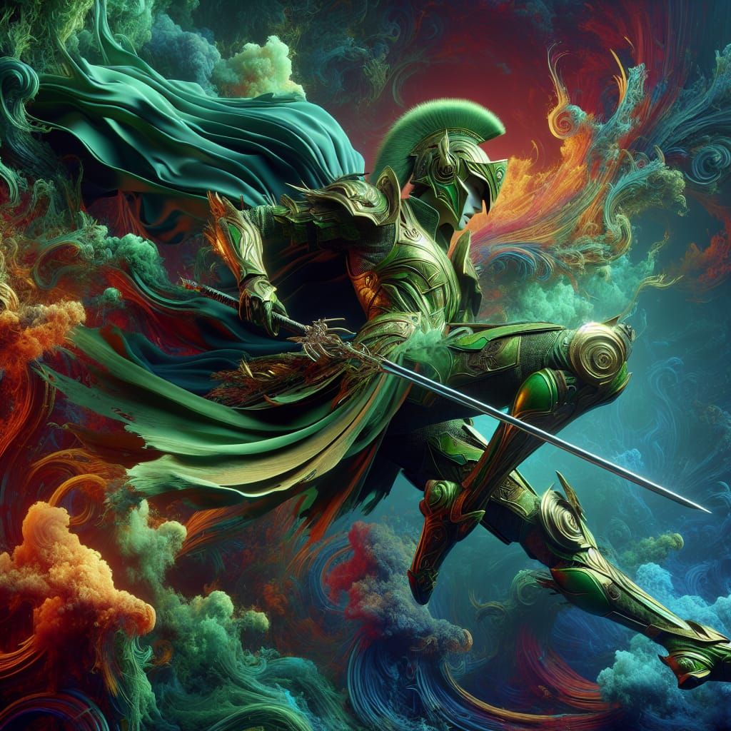 Pallas Athene in Green Armor Concept Art