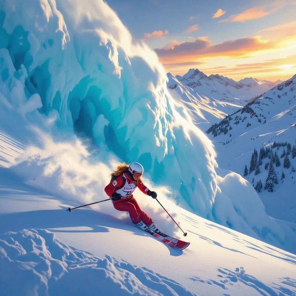 Female Skier Escapes Turquoise Avalanche in Aspen