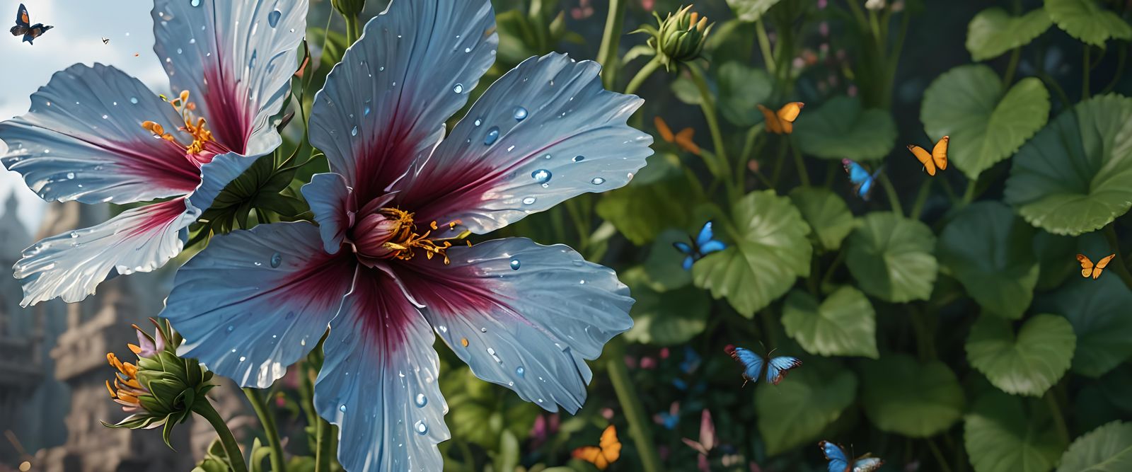 Flowers Devouring Butterflies: Fantasy Concept Art