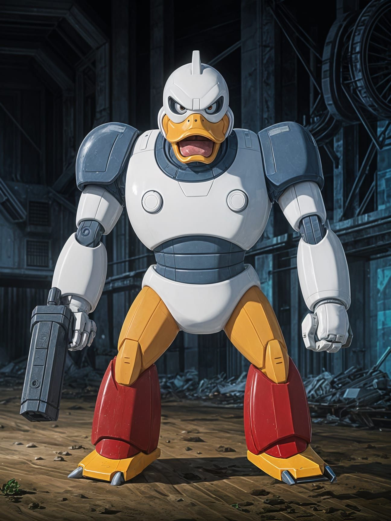 Cyberpunk Robot Duck in High Definition
