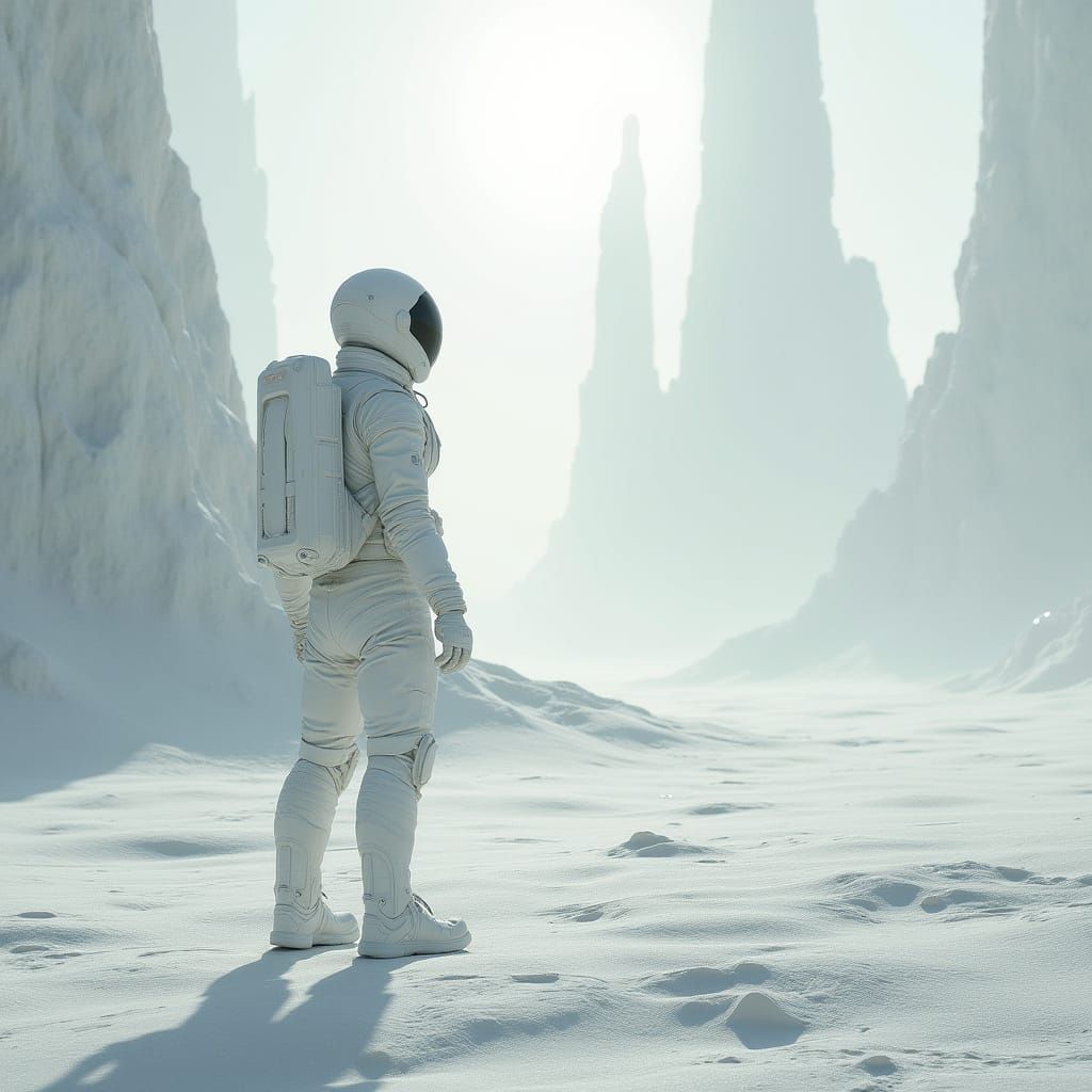Astronaut on Alien Planet: Sci-Fi Concept Art