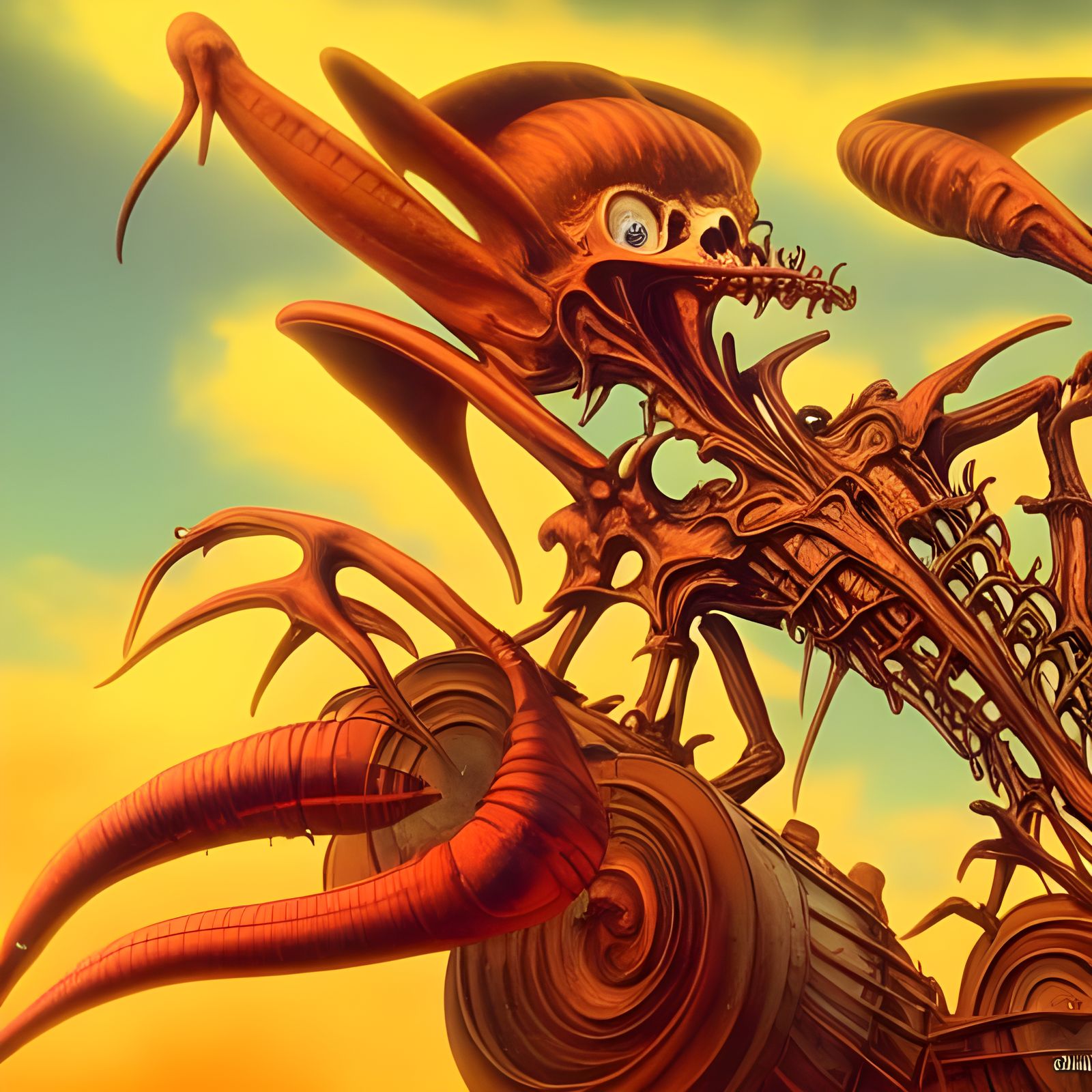 Surreal Vehicles Race in Hyperrealistic Digital Art