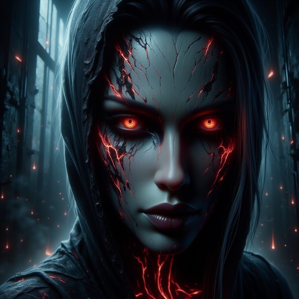 Sinister Woman in Simon Bisley Comic Book Style