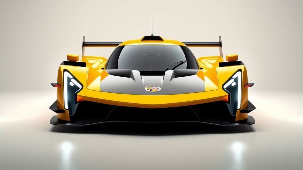 2030 Cadillac LMP1 Hypercar in Vibrant Yellow, Inspired by L...