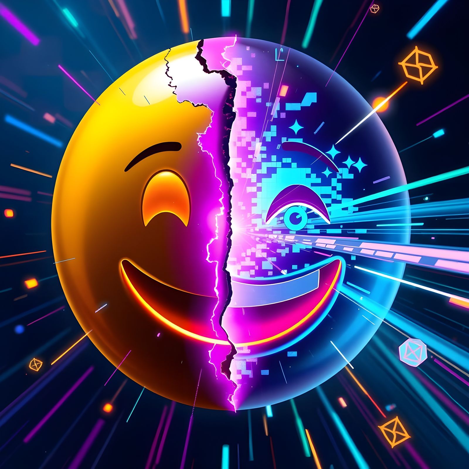 Surreal Emoji Caught in Quantum Flux