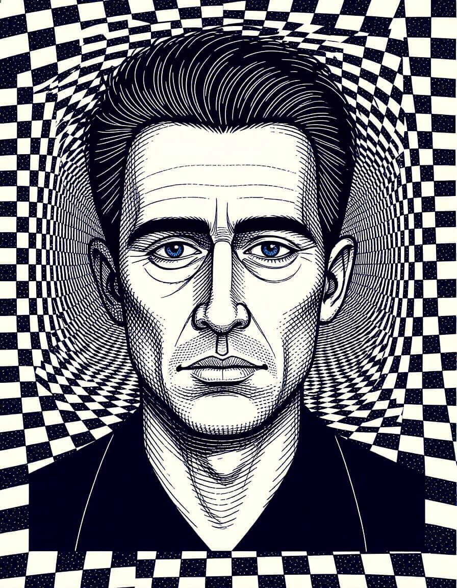 Surreal Solipsistic Self-Portrait Gazing into the Void