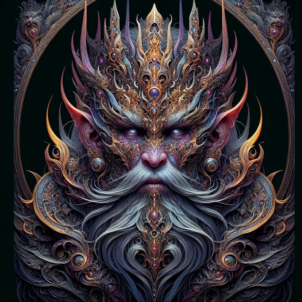 Detailed Matte Painting of a Githyanki King