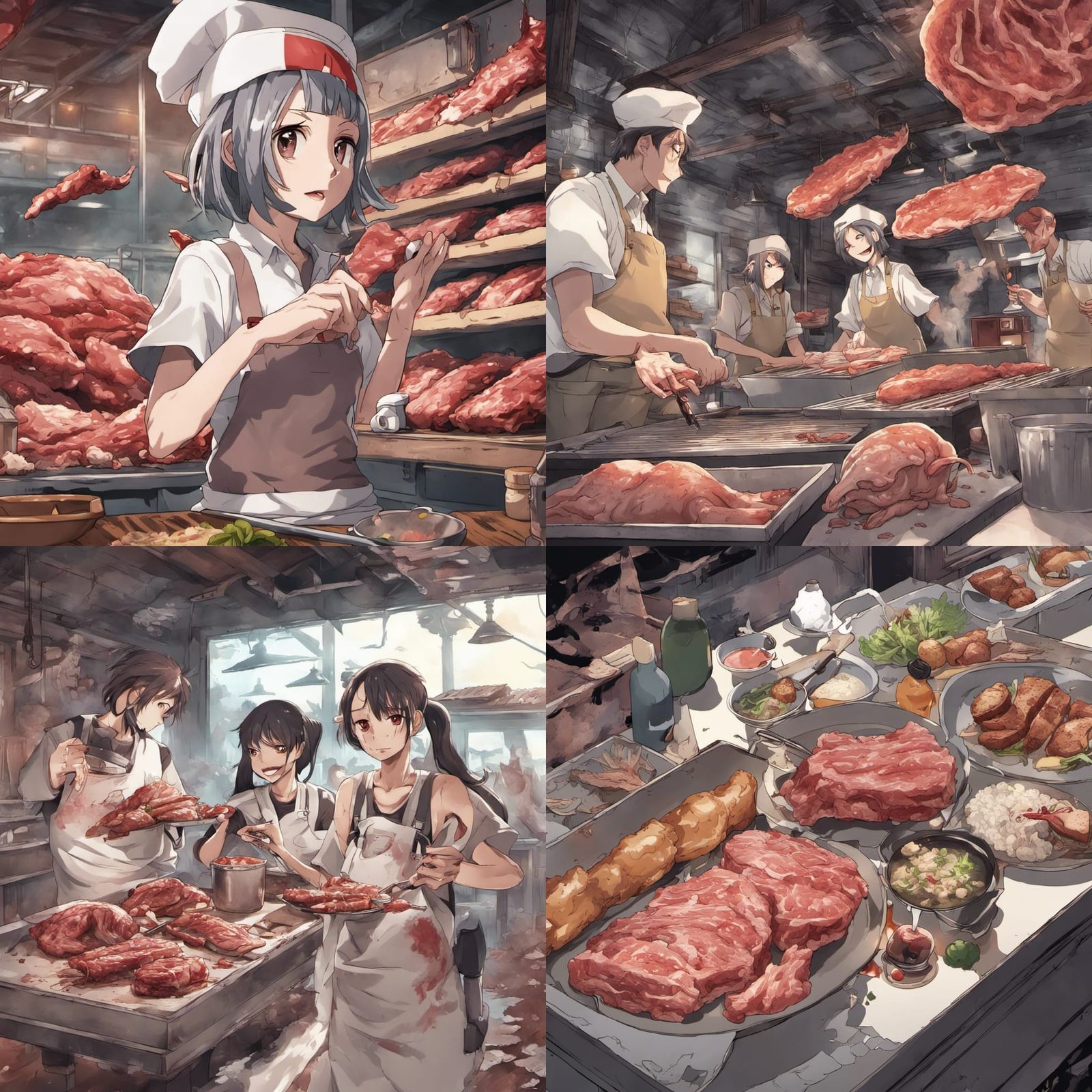 Anime Style BBQ Shack Serving Alien Meat