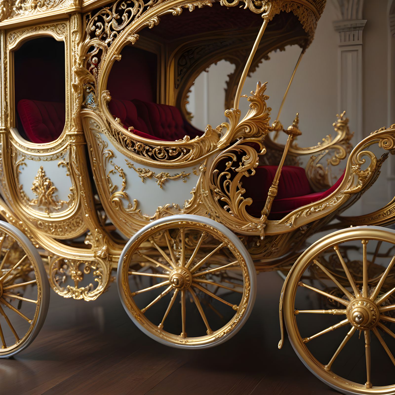 Golden Rococo Fantasy Carriage