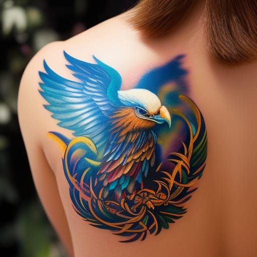 Majestic Eagle Tattoo Design in Patch Style