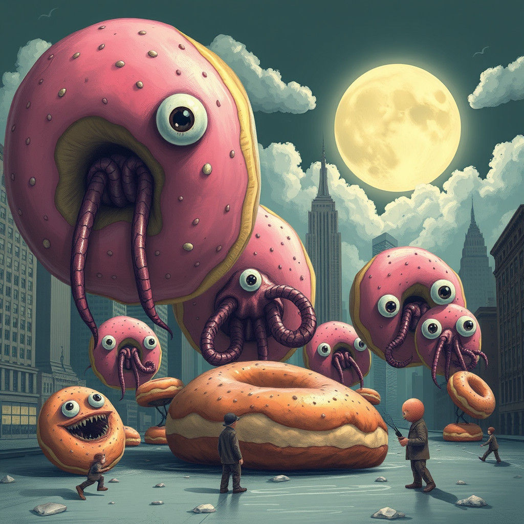 Donut Monsters Attack New York: Massurrealist Nightmare