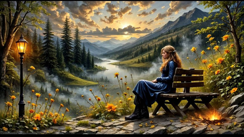 Vibrant Hyperreal Landscape with Textured Flux and Akimora E...