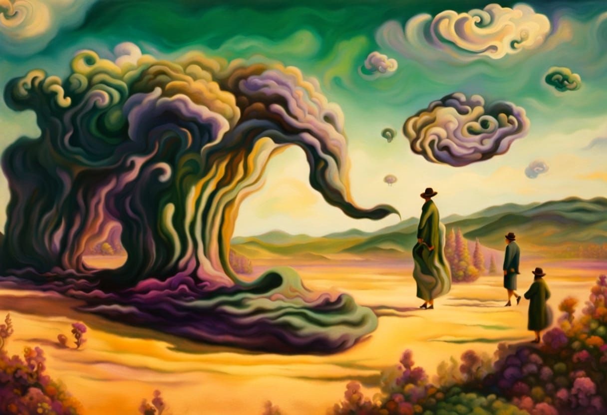 Dreamscape Surrealist Masterpiece in Vibrant Oil Painting
