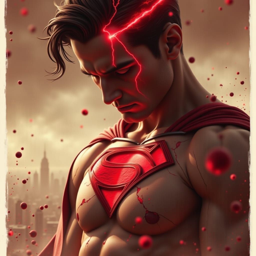Dying Superman in Baroque Style Matte Painting