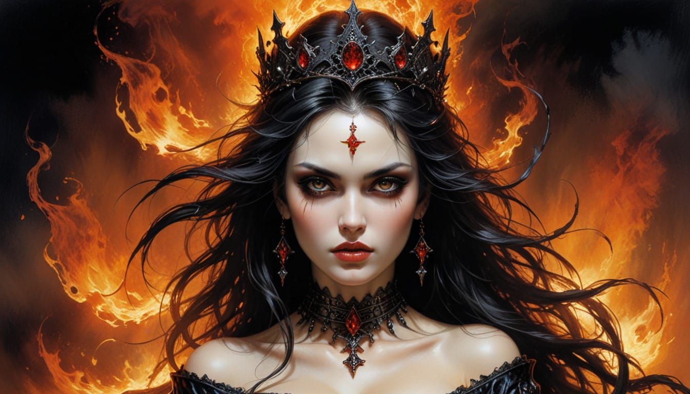 Gothic Spirit with Voluptuous Diaphanous Crown