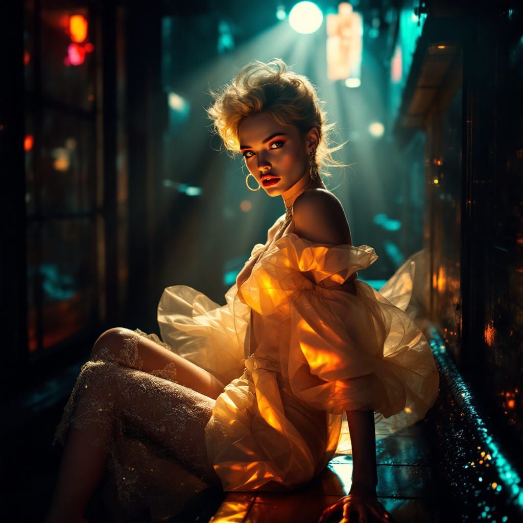 Fashion Editorial with Provocative Lighting and Bold Colors