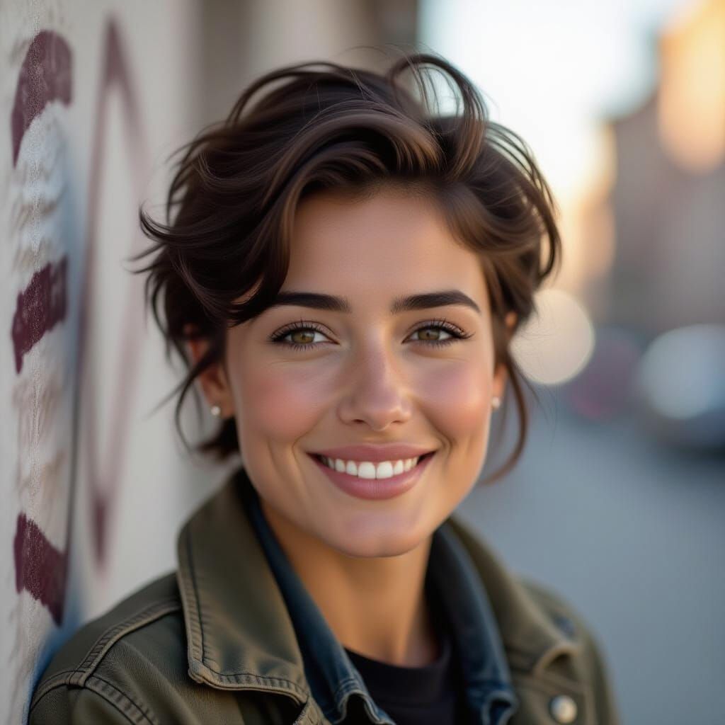 Intimate Portrait with Subtle Smile, Cinematic Style