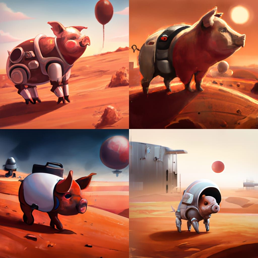First Pig on Mars: Digital Art