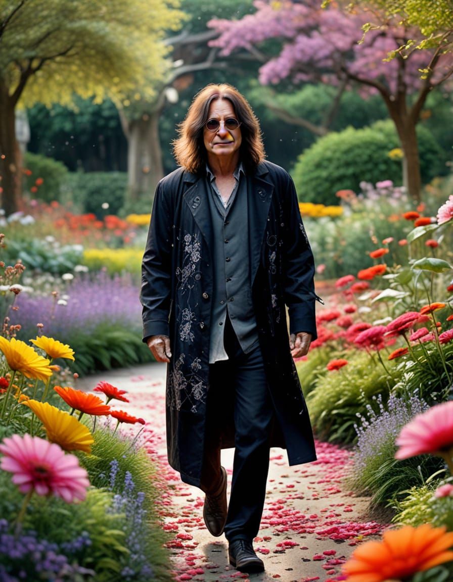 Ozzy Osbourne's Whimsical Garden: A Watercolor Dream