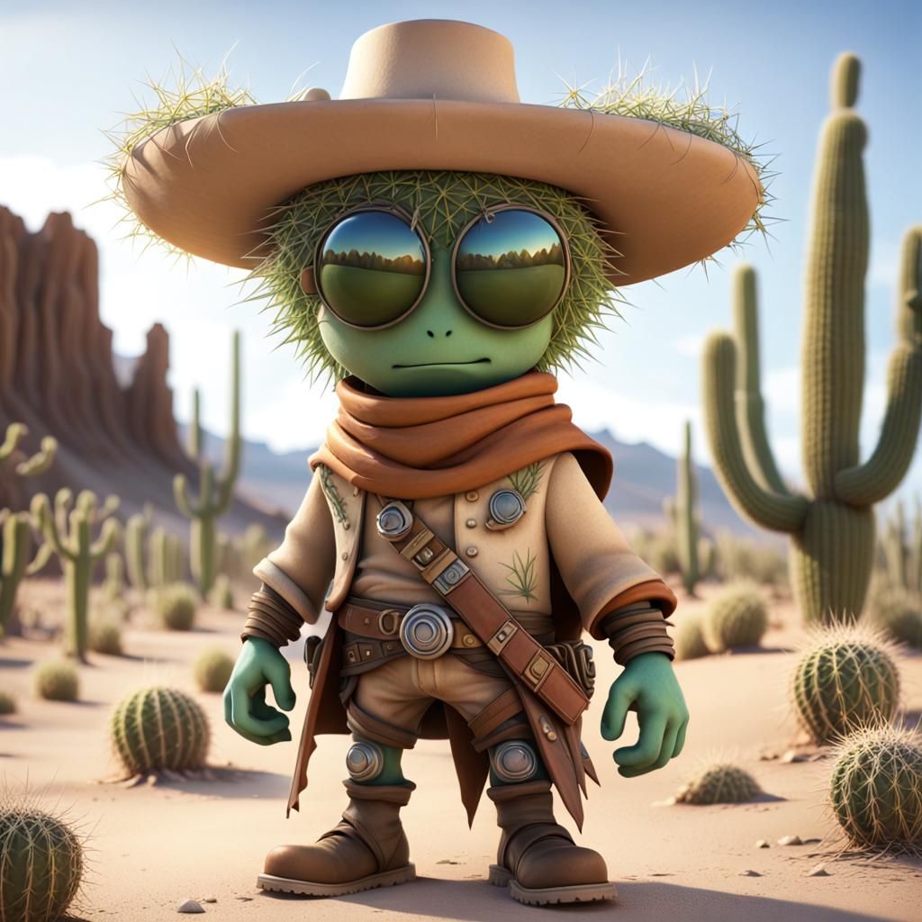 Cactius Jack: Desert Protector Digital Art