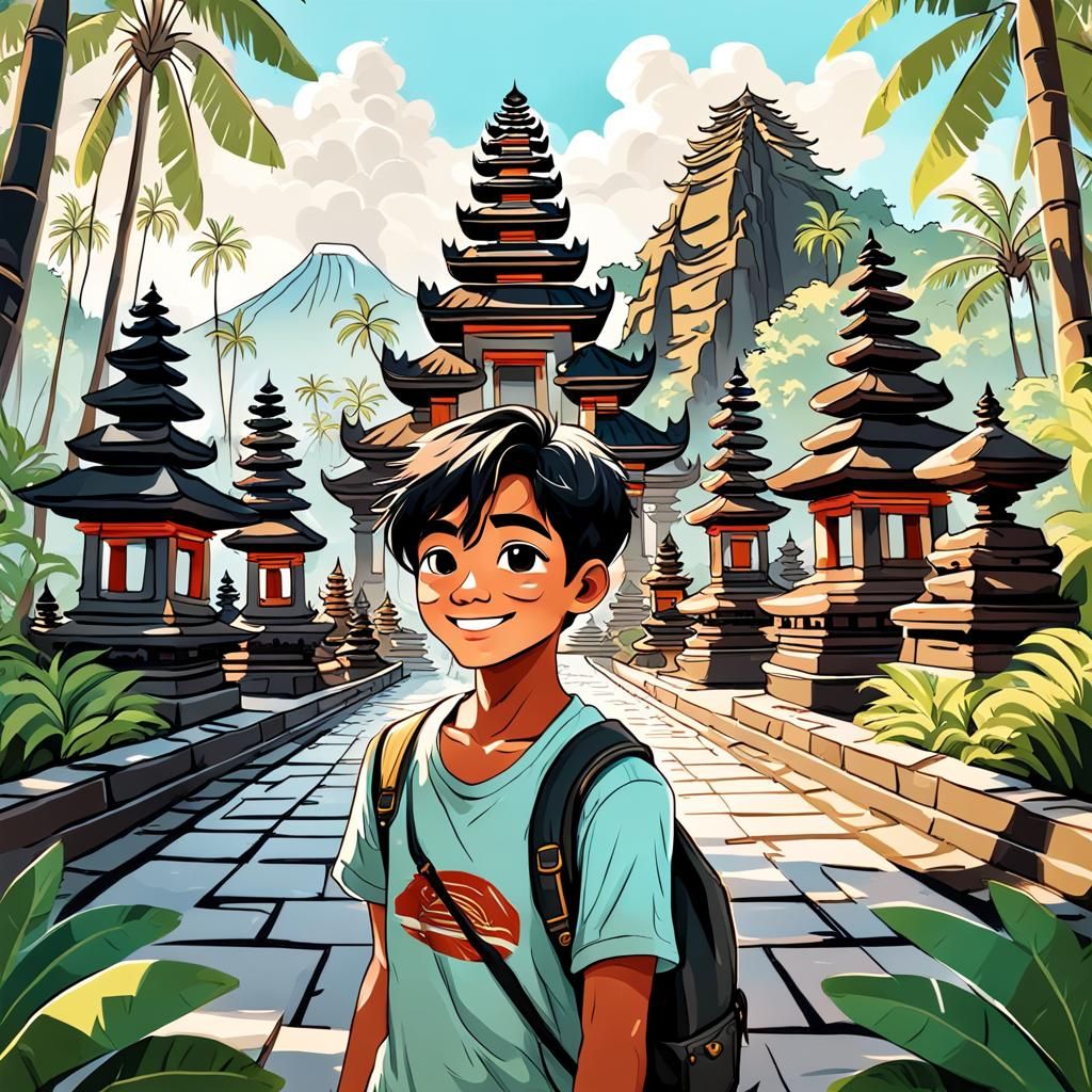 Cute Indonesian Boy's Bali Adventure