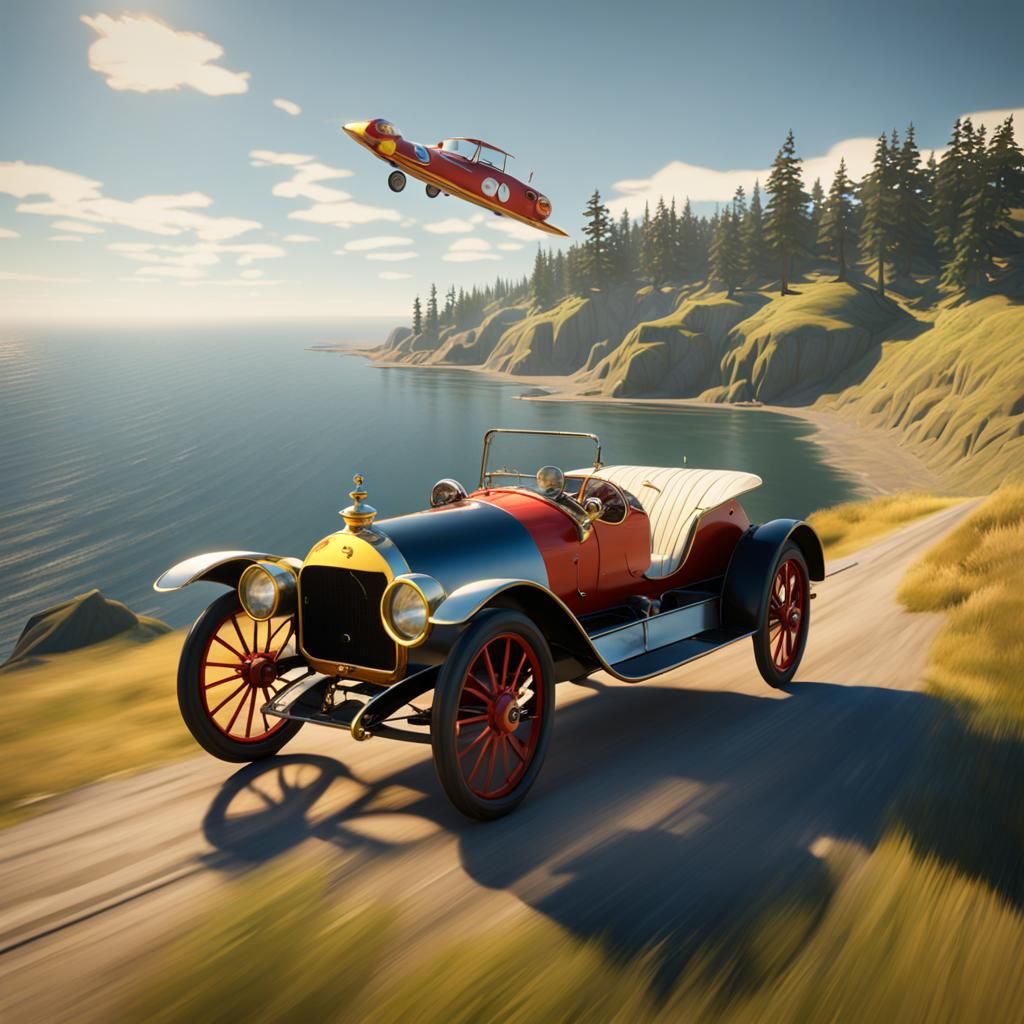 Modern Chitty Chitty Bang Bang Flies Over Washington