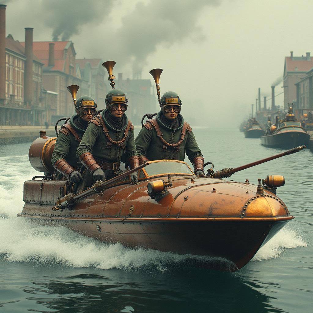 Steampunk Fish Cops Harass Anglers on Kiel Canal