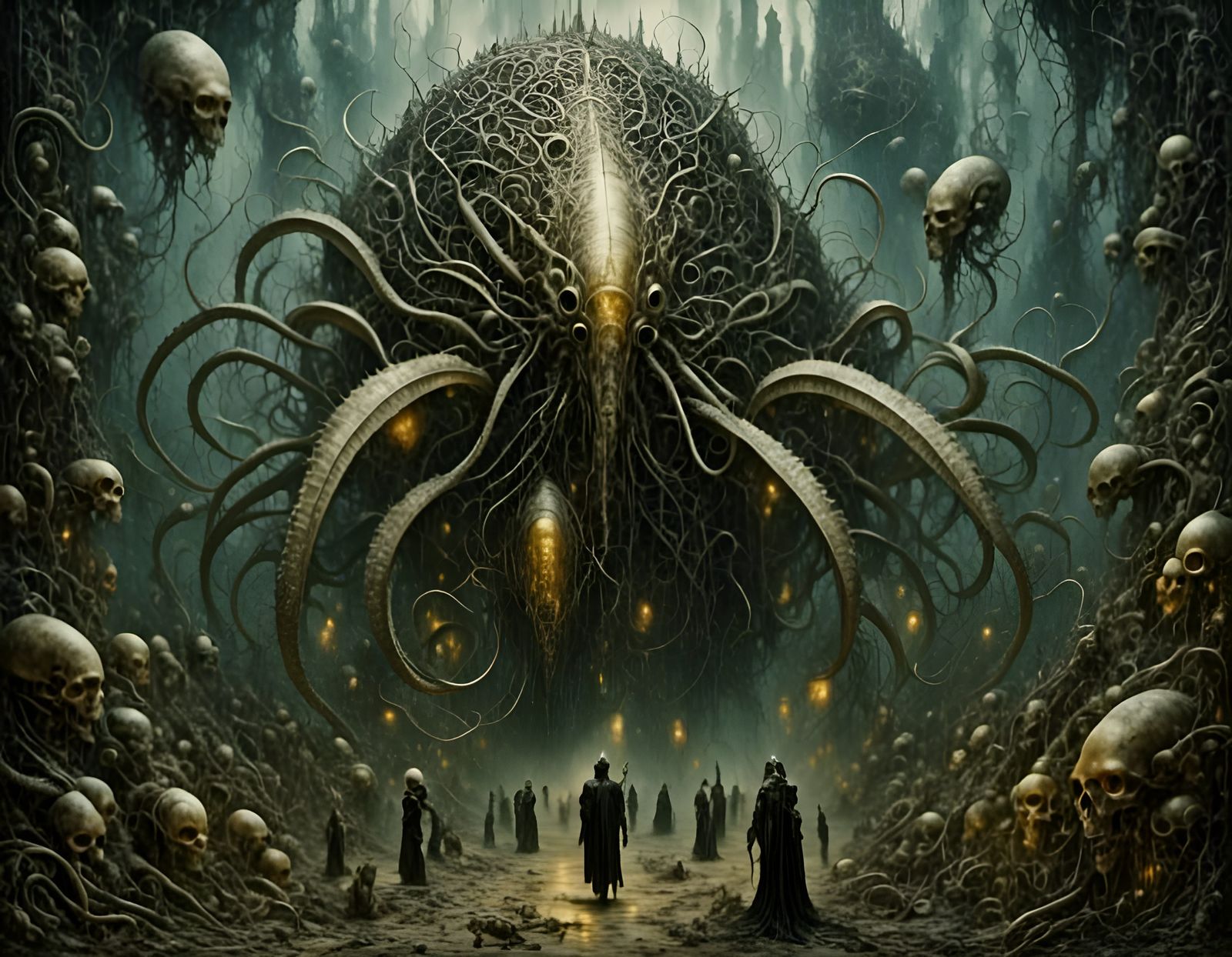 Surreal Cryptids in Art Nouveau Style