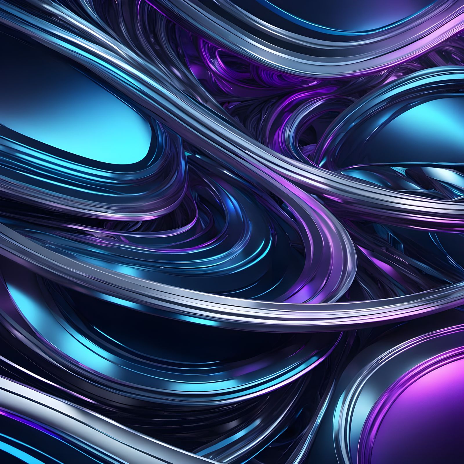 Stunning Silver Metallic Curves in Epic 3D Render Design