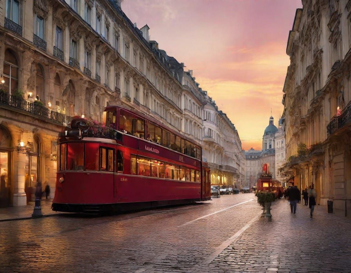 Baroque Vienna at Twilight in Elegant Artistic Style