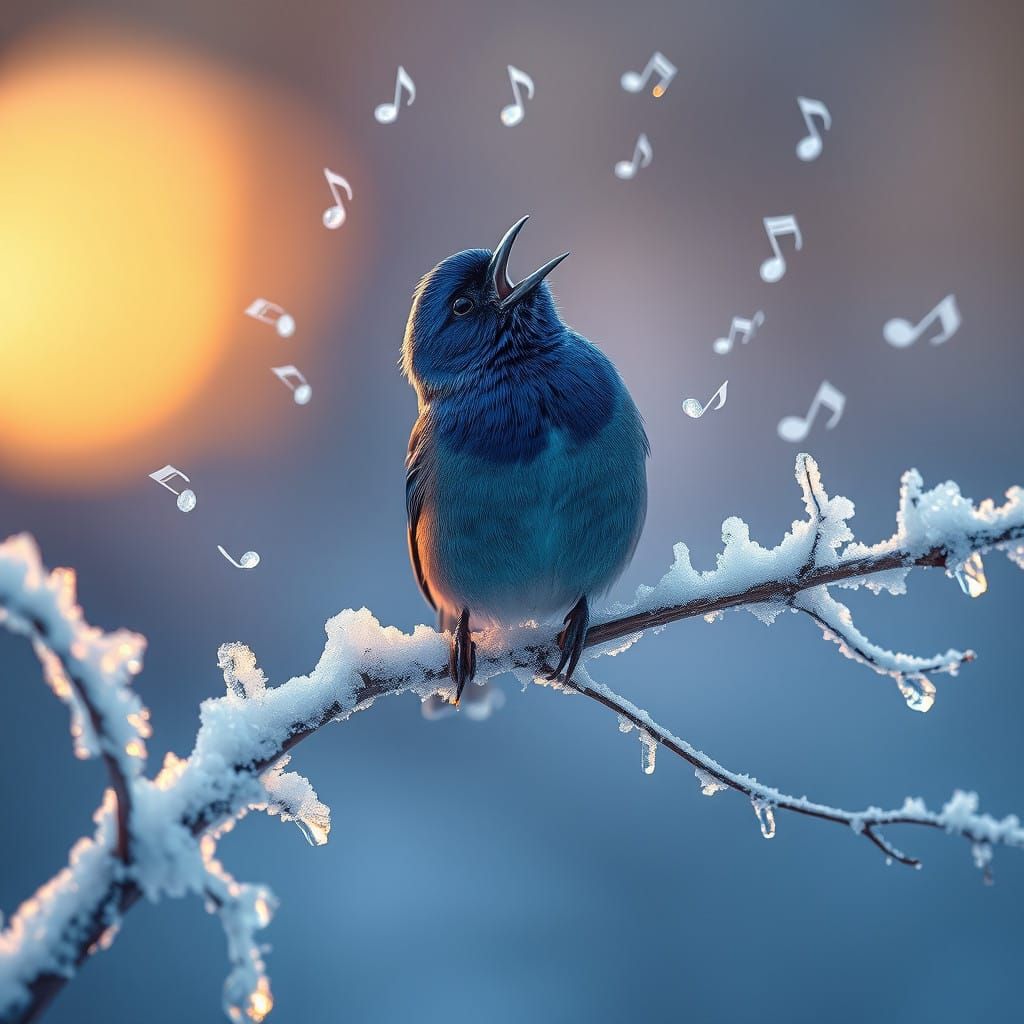 Violet Finch Amidst Frosty Cinema