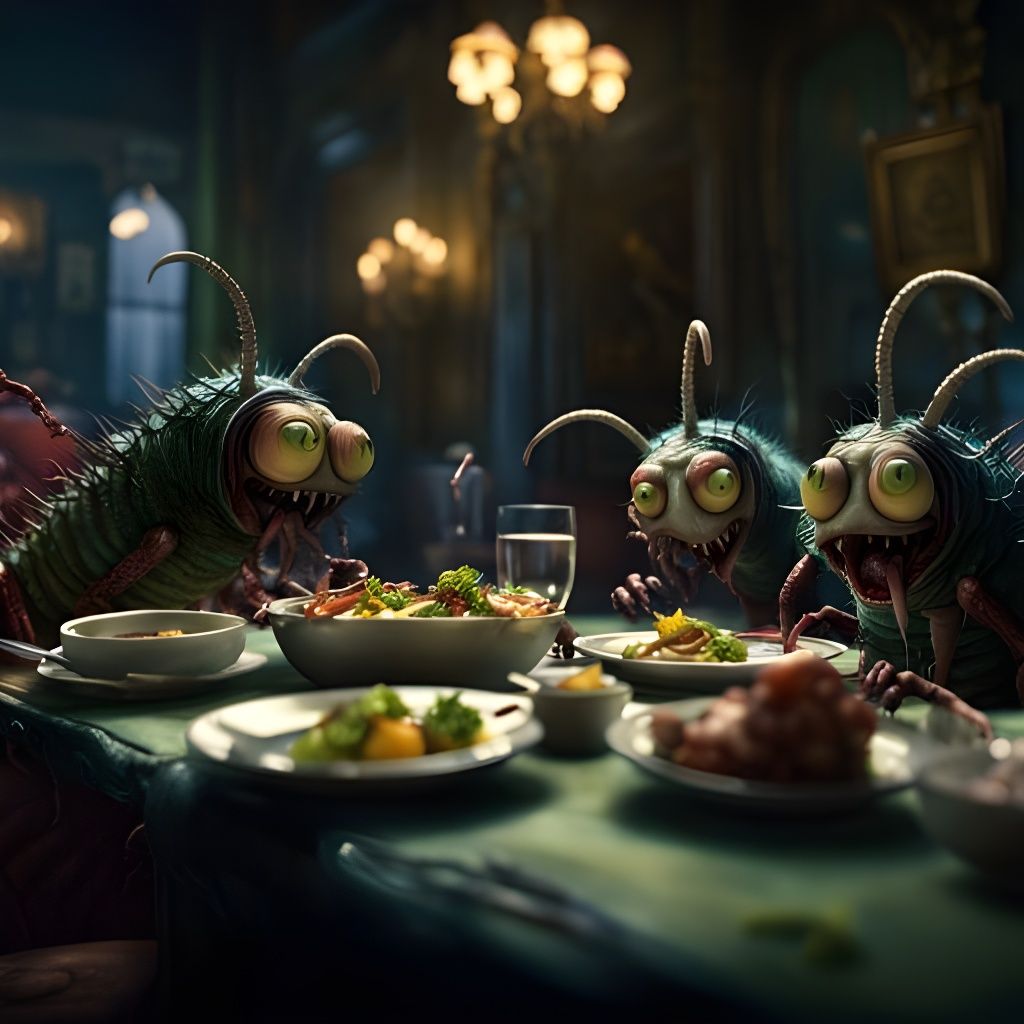 Fine dining in a fancy restaurant.