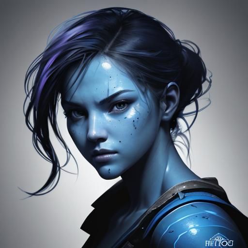 Hyperrealistic Blueprint Drawing with Splash Art Elements