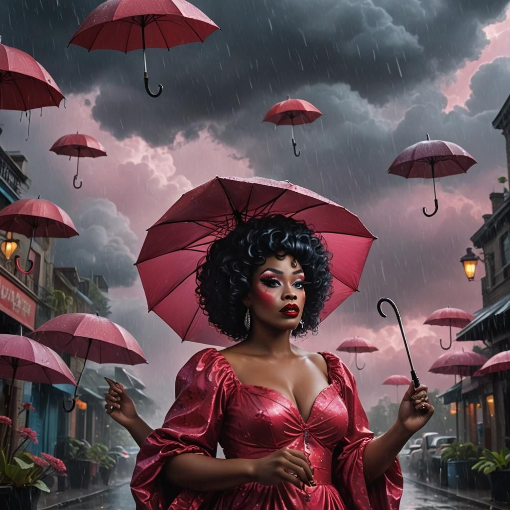 Beautiful Black Drag Queen in Fantasy Art