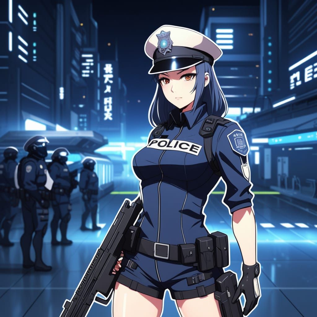 Anime scifi police girl...