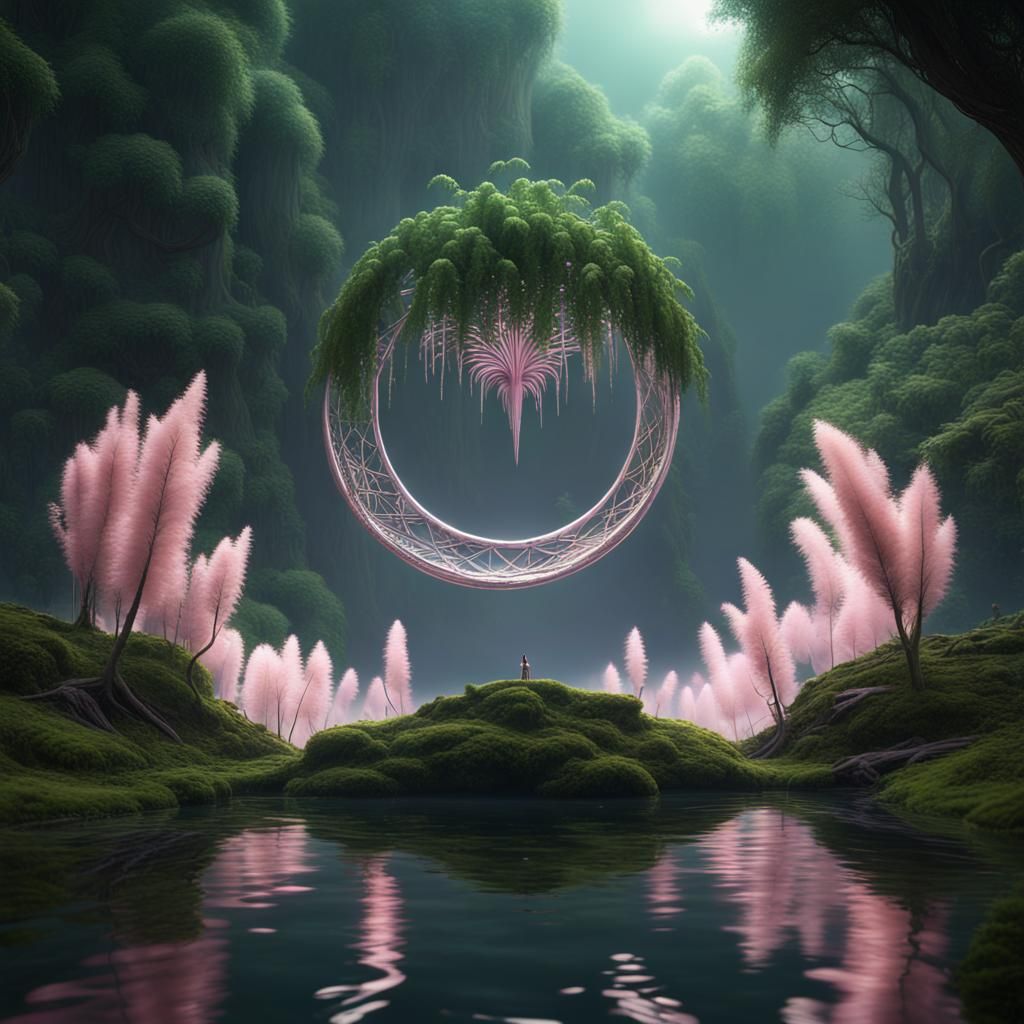 Plant Goddess in Lush Forest: Fantasy Concept Art