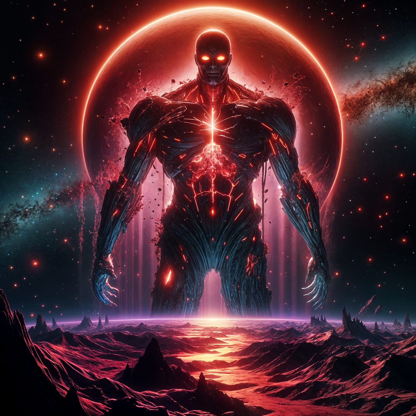 Titan-like Entity Absorbing Energy from Decaying Planet