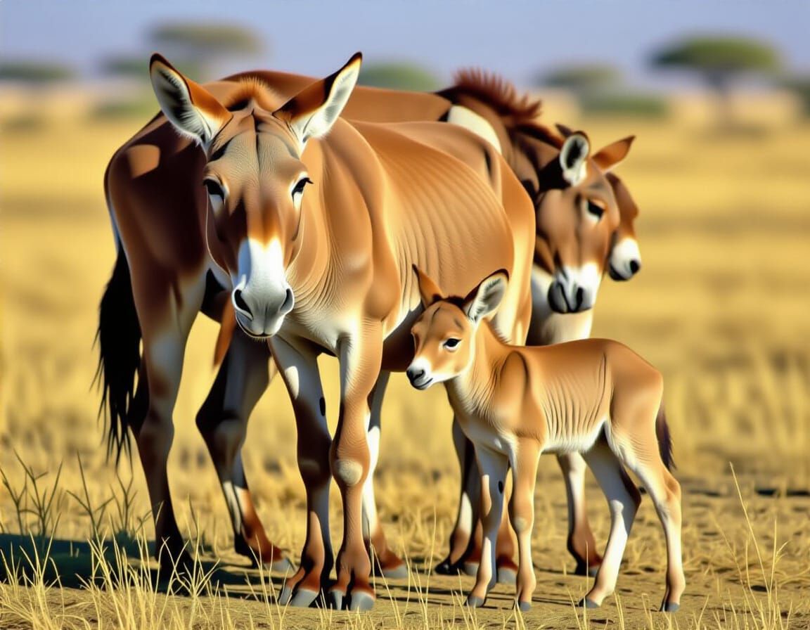 A Donkey Standing in a Field