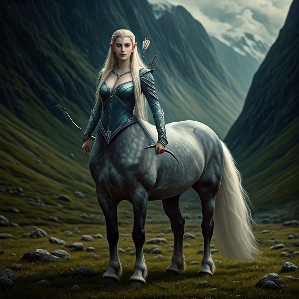 Elven Centaur in Anduin Valley: Cinematic Film Still