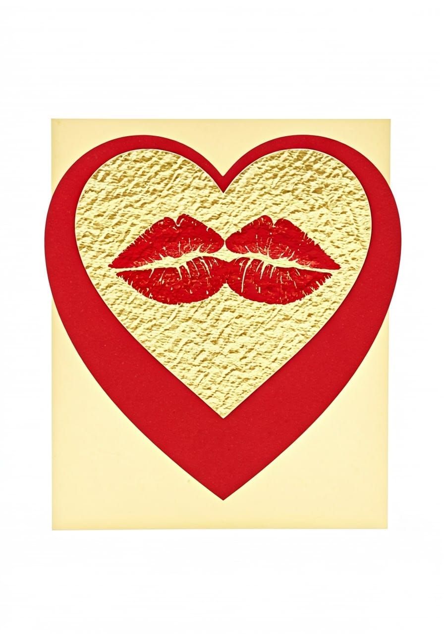 Luxurious Gold and Red Foil Heart Card